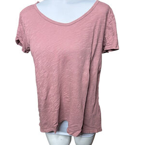 Anthropologie Left of Center short sleeve semi burnout top keyhole back Small